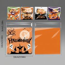 100 Count Clear Cellophane Bags Cookie Bags Self Sealing Cookie Packaging Cellophane Treat Bags Sweets Biscuit Dessert Plastic Bags With Halloween Pattern - Multicolor - View 4
