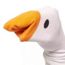 Cartoon Goose Head Crew Socks, Unisex Versatile Casual Socks For Indoor, Outdoor, And Performance Wear
