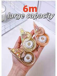 Sanrio 【开学季】3片装 大容量150米 Capibala 可爱修正带 卡通高颜值学生修正带 大容量文具适合学生纠正错别字、文具、考试。送礼佳品，开学季，开学季！