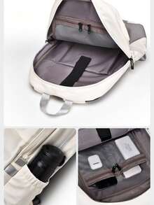 16 Inch High Capacity Casual Business Laptop Backpack - Multi-Compartment Polyester Solid Color School Bag, Suitable For Travling, Outdoor Hiking - Multicolor - View 7