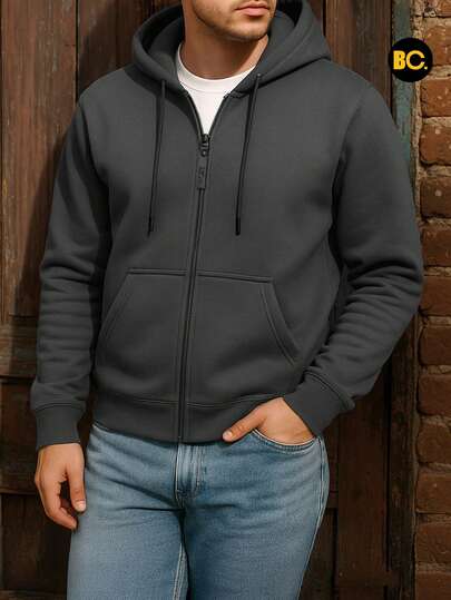 Big City Sudadera con Capucha y Cierre para Hombre, Diseño Deportivo