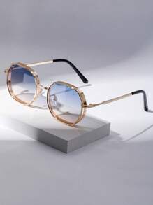 Nouvelles lunettes de mode rétro géométriques, monture en métal simple et élégante de haute qualité. Lunettes punk convenant pour le port quotidien décontracté, les fêtes, la photographie de rue, les défilés de mode