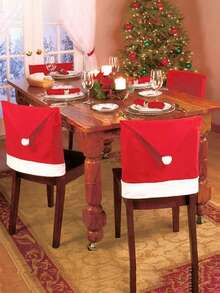 1/2/4/6/10/20pcs/Set Christmas Chair Covers, 23.6*20 Inch Removable Washable Dining Chair Slipcovers, Suitable For Christmas Restaurant, Kitchen, Living Room Home Decor, Christmas Decorations, Christmas Hats, Christmas Gifts, Christmas Accessories, Christmas Decor, Room Decor, Home Decor, Christmas Decorations - Multicolor - View 6