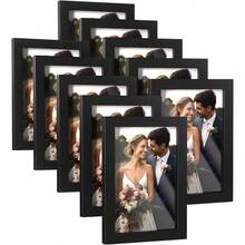 10 Pack 4x6 Photo Frames Set - Black Tabletop/Wall Display For 3.5x5 & 4x6 Pictures, Multi Opening Collage Frame - màu đen - Xem 2