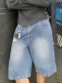 Teen Boy's Casual Loose Bermuda Denim Shorts, Summer