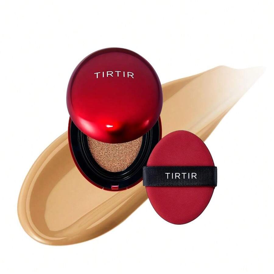 TIRTIR Mask Fit Red Cushion Foundation | Full Coverage, Weightless, Skin Fit, Satin Glow Finish, Korean Makeup, Beauty, Tattoo Cover Up, Buildable (#24N Latte, 0.63 Fl Oz) - 29N Natural Beige - 查看 1