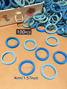 100/200/300/500 chiếc Dây buộc tóc co giãn đơn giản dành cho nữ, phụ kiện tóc thường ngày đa năng dùng cho tóc đuôi ngựa, tóc tết. Thích hợp sử dụng hàng ngày, mọi mùa, đồ dùng học tập, phụ kiện nữ, dây buộc tóc, dây chun. - Màu xanh lam - Xem 4