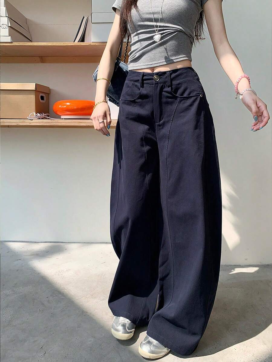 Women's Loose Fit Wide-Leg Washed Casual Pants, Stylish & Versatile