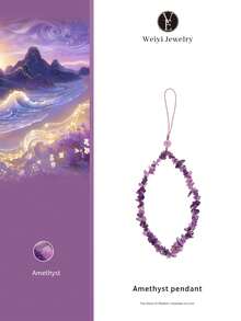 VE 1pc Purple Crystal Accent Mobile Phone Lanyard, Delicate Short Wrist Strap, Fits For Camera/Phone Charms, Random Natural Gemstone Color - Widgets - View 1