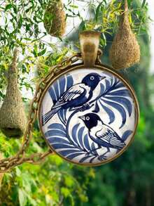 suteyi 森林狐狸项链，狐狸、猫、蜻蜓、鸟艺术吊坠，动物昆虫爱好者礼物，女士礼物