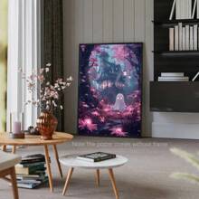 1 pièce Fantôme, Impression d'Halloween, Affiche d'automne, Art effrayant de sorcière, Ensemble rose et morose, Art de l'Académie sombre, Ensemble mural d'Halloween, Décoration de pièce esthétique, Décoration de maison, Art mural sur canevas, Affiches pour la chambre, Accessoires de décoration de chambre, Cadre en option, Décoration de chambre à coucher.