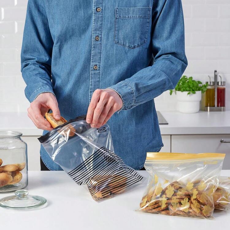 50  Resealable Bags (ISTAD) - GREY - Ziplock - Food Freezer Sandwich Bags - 25 X 1.2L + 25 X 2.5L … - 經典的 - 查看 3