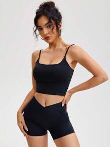 Sutiã Esportivo, Tops Twisted Sexy, Camiseta Esportiva Macia de Yoga, Camiseta Cropped de Treino, Regata