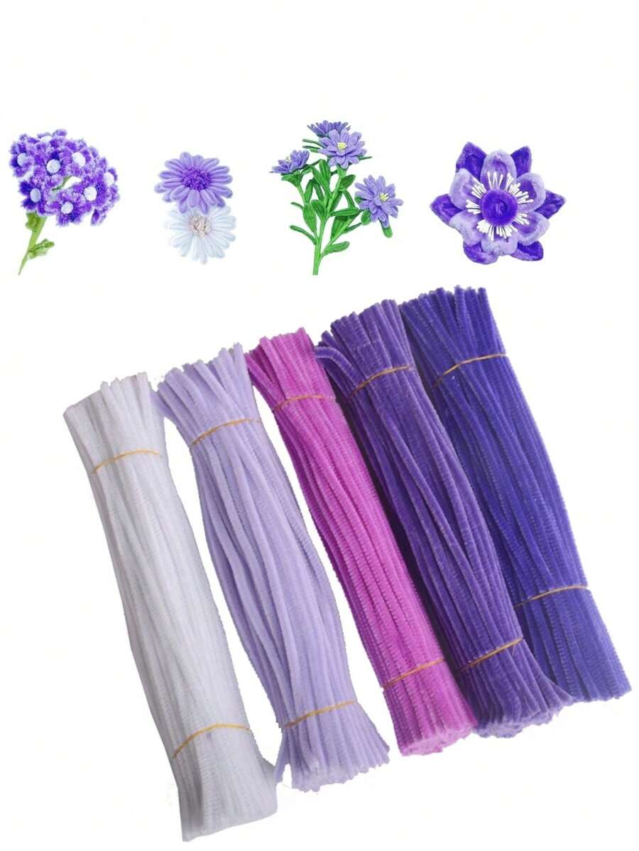 100pcs/200pcs Pipe Cleaners, 11.8-Inch DIY Craft Twist Bendable Stems For Floral Arrangement, Suitable As Holiday Gifts, Home Decor, Wedding & School Crafts - Multicolor - View 1