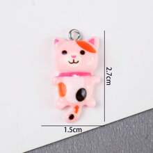 Pingente de Gato Fofo de Resina com Tamanho de 15*27mm, Atacado para Clips de Cabelo, Brincos, Colar, Acessórios de Chaveiro DIY