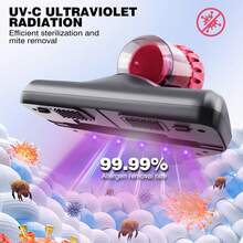 Vandise Handheld Cordless UV Mite Vacuum Cleaner for Mattress, Bed, Sofa & Pet Hair Removal - 10000Pa Ultra Strong Suction with Dust Mite Sensor, 3 Adjustable Speeds, UV-C Sterilizing Light & HEPA Filtration | Kills 99.9% Viruses, Allergens, Dust Mites | Lightweight Portable Mini Vacuum Cleaner for Home, Carpet, Furniture Deep Cleaning