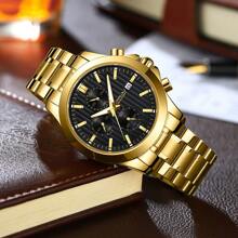 CRRJU CRRJU Men Watch Luxury Sports Quartz Chronograph Waterproof Wristwatch With Stainless Steel Luminous Auto Date