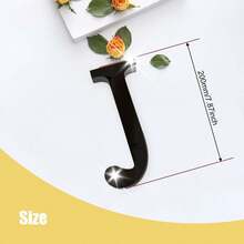 黑色字母墙贴 A-Z - 单个字母高度 4 英寸/6 英寸/8 英寸，亚克力镜面，带 0.4 英寸厚泡沫背衬。双层设计呈现 3D 立体效果；单层设计更显简约。自带背胶，可粘贴于墙面或玻璃上。撕下保护膜即可呈现镜面效果。 - 黑色 - 查看 82