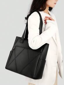 Large Capacity Handbags Women Soft Leather Shoulder Crossbody Bag Ladies Bucket Bags Retro Tote Luxury Satchel Handbag And Purse - Black - View 12