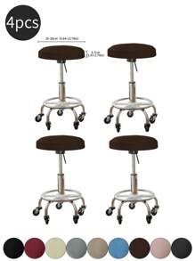 1pc Solid Color Stretchable Anti-Splash Milk Silk Round Seat Cover, Modern Style All-Season Dust-Proof Premium Bar Stool Cover, Suitable For Home