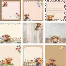 1/3/6/9/18 pezzi Note adesive carine con mucca delle Highlands in stile cartone animato, blocchetti adesivi da 3x3 pollici, decorazione per ufficio, regalo adatto per studenti, scuola, insegnanti, riunioni d'ufficio (Mucca delle Highlands) - Multicolore - Visualizzare 7