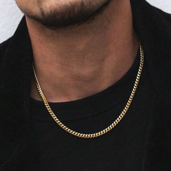 1pc Hot Classic Stainless Steel Chain Necklace For Men