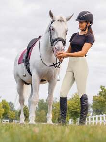 BEROY Women Horse Riding Pants Silicone Full Seat Breeches Equestrian Schooling Horseback Riding Tights Pockets - Beige - View 2