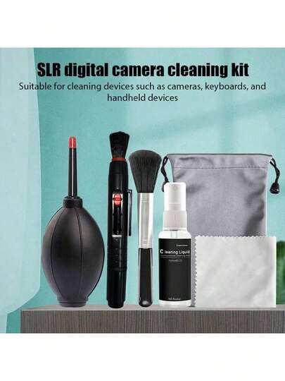 Multifunctional Cleaning Kits Professional Air Blower DSLR Lens Cloth Pen Brush Cleaning Tool Liquidless For CCD Sensor Lens Keyboards Camera Digital Electronic Products Mobile Phones