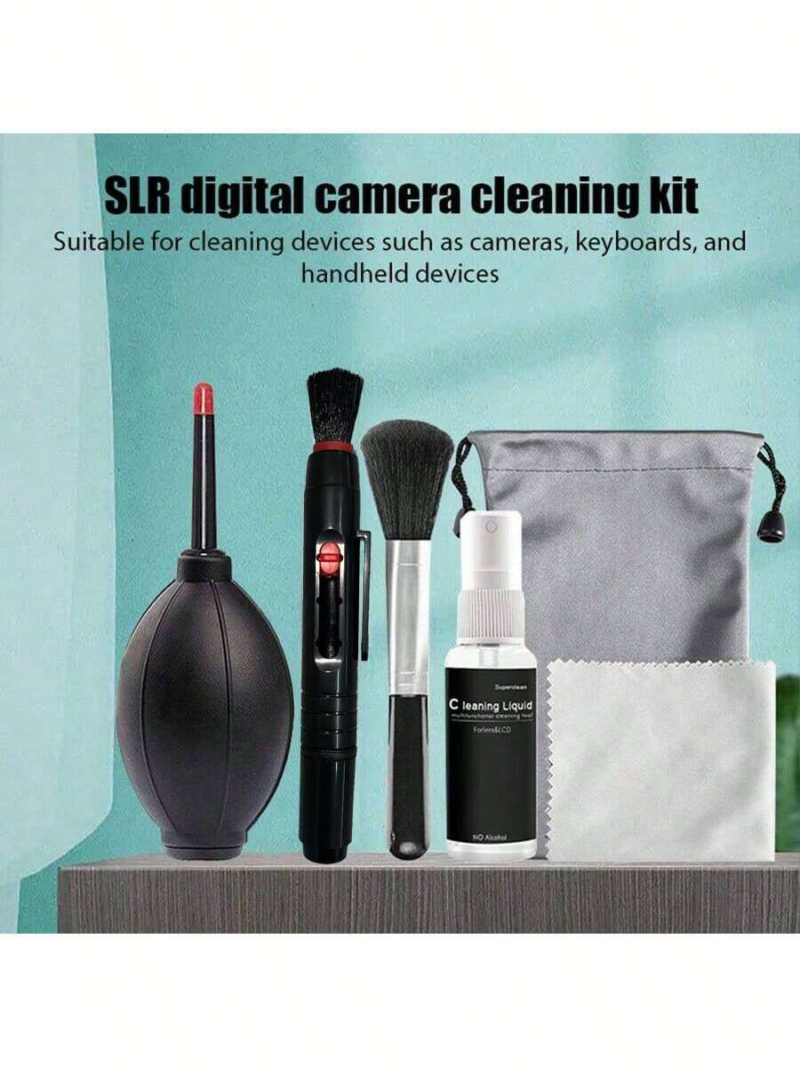 Kit de limpieza multifuncional: soplador de aire profesional, paño de limpieza de lentes DSLR, herramientas de limpieza de cepillos, limpieza en seco para sensor CCD, lentes, teclado, cámara, electrónica digital, teléfono inteligente