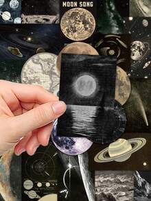 50 件复古天体贴纸神秘星星手册笔记本电脑手机壳行李滑板头盔装饰贴纸，适用于学校用品，返校 - 彩色 - 查看 10