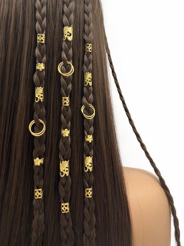 Set da 40 elastici per dreadlock di forme miste, adatti per acconciature con trecce, fasce per capelli regolabili per tutte le stagioni