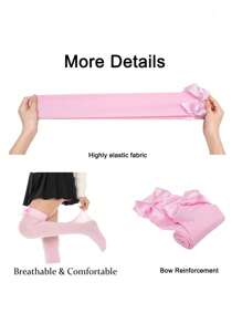 1 par de medias altas de seda con lazo delgado y sexy - Medias sobre la rodilla decoradas con lazo, calcetines versátiles de moda para mujer, ideales para decoración de fiestas de Navidad, actuaciones en el escenario, cosplay, eventos y fiestas, Y2K
