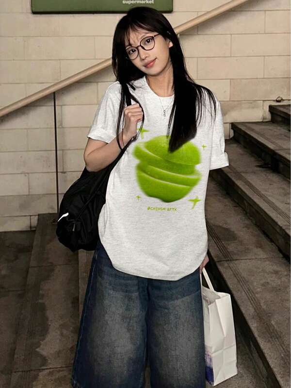 Heavyweight Oversize Short Sleeve T-Shirt For Women, New Summer Casual Versatile Tee