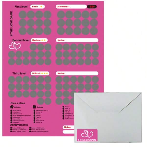 1pc Couple Scratch Off Card Game, 100 Fun Challenge Modes, Suitable For Valentine's Day Party, Wedding Anniversary, Birthday, Holiday Gift School Supplies, Back To School