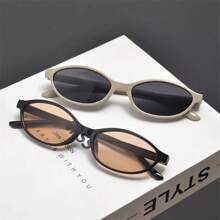 LANTEEM 1 Stück modische kleine ovale Rahmen Brille, vielseitig einsetzbar, Vintage Damen Brille als Reise, Urlaub und Strand Accessoire