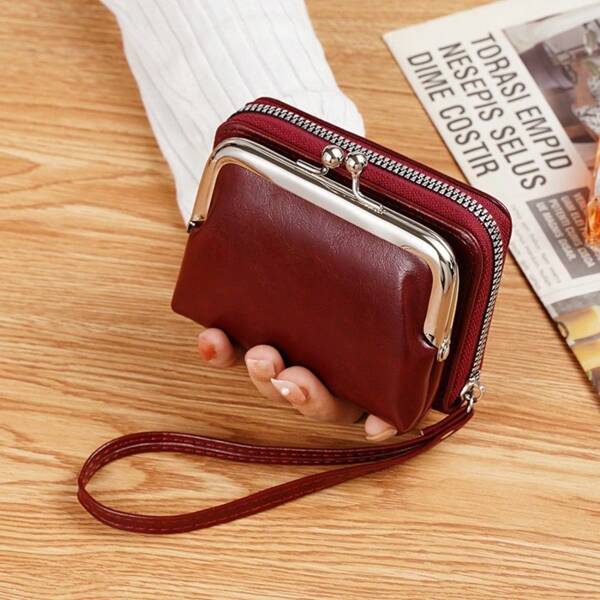 Women Wallets Short Pu Leather Purses Zipper & Hasp Purse Multifunctional Large Capacity Money Bag For Women Coin Card Holders Lightweight,Fashion Modern,Business ZipperCredit Card Business Casual Teachers' Day,Teacher Gifts,For Anniversary,For Birthday Gift,For Lady,For Female,White-Collar Workers