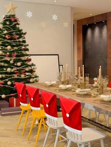 1/2/4/6/10/20pcs/Set Christmas Chair Covers, 23.6*20 Inch Removable Washable Dining Chair Slipcovers, Suitable For Christmas Restaurant, Kitchen, Living Room Home Decor, Christmas Decorations, Christmas Hats, Christmas Gifts, Christmas Accessories, Christmas Decor, Room Decor, Home Decor, Christmas Decorations - Multicolor - View 7