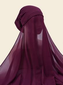 1 Stück Damen einfarbiger Chiffon Rohrschal Hijab, modische vielseitige, bequeme und atmungsaktive Hijab Accessoires, geeignet für den täglichen Gebrauch