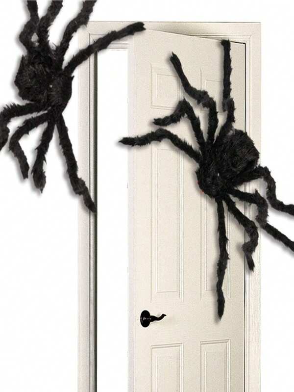 1/2 Stück Plüsch-Spinne für Halloween Dekoration, geeignet für Innen- und Außenbereich, Hausparty, Gruselhaus Deko Herbst Deko