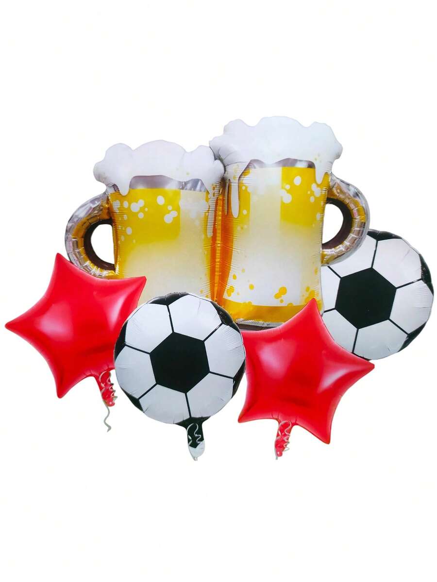 Set 5 Globos Tarro Cerveza Balón Futbol Soccer Fiesta Decoración Blanco Tarro Cervecero Doble Celebración Campeonato Final Liga Día del Padre Sorpresa Christmas navidad navideño set globos tarro cerveza balón fútbol soccer fiesta celebración decoración blanco tarro cervecero campeonato día del padre sorpresa celebration party decor trending beer balloon setup navideño - Blanco - Ver 1