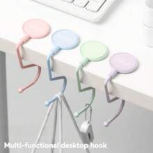 1pc Morandi Color Desktop Hook, Backpack Hook, No Adhesive Required, Rotatable, Exquisite Hook, Fashionable Desktop Hook, No Drilling Required, Exquisite Gift, Convenient To Carry, Simple Hook, Office Supplies,School Supplies,Back To School