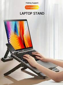 Ergonomischer, verstellbarer Laptop-Ständer mit integriertem Handyhalter, tragbare Tischhalterung für 17,3-Zoll-Computer - aus strapazierfähigem ABS-Material