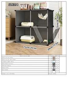 Indoor Cat Cage, Enclosed Cat Villa With Litter Box, Large Space For Cats, Grey Multi-Layer Cat House - Multicolor - View 19