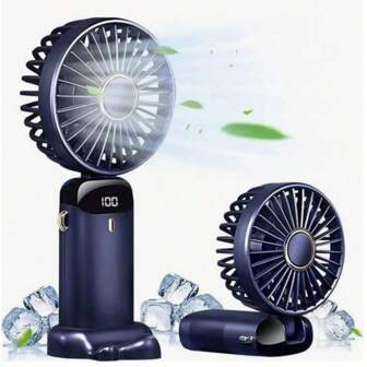 Ventilador portátil, ventilador de mano recargable con 5 velocidades para viajar, acampar, exterior y oficina