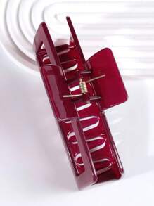 4pcs Glossy Solid Color & Leopard Print Extra Large Square Hair Claw Clips, Creaseless Ponytail Holder, High-End Hollow Shark Design, Suitable For Outdoor, Party, Holiday, Birthday, Ideal Gift Winter Hair Accessories Elegant Hair Clutch