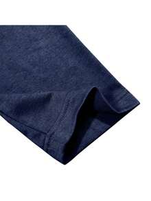 Herren Große Größen Henley Langarm T-Shirt, Kontrastfarbe, Herbst - marineblau - Übersicht 5