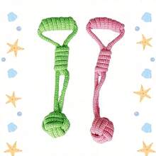 1pc Durable Dog Leash Toy With Ball, Chew And Tug Toy Suitable For All Breeds, Random Color Selection, Pet Supplies