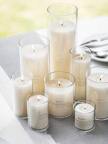 Bộ 20 chân nến thủy tinh trong suốt, bình hoa thủy tinh hình trụ, thích hợp để trang trí bàn, cắm hoa nghệ thuật, làm vật trang trí trung tâm cho tiệc cưới, trang trí trong nhà. - Cốc chống gió - Xem 5