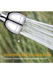 Modern Adjustable Angle Water-Saving Shower Nozzle, 3-Inch Shower Head (Silver), High-Pressure Shower Head, Suitable For Home, Dormitory, RV Bathroom, Hotel, Bathhouse - Fashionable Design, Portable
