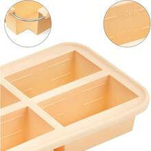 ACZ Super Ice Cube Tray 1 Cup X 4 Portions Big Silicone Freezing Mold With Lid For SoupMeal Prep Food Leftovers Freezer Storage Container 2Pack 2216 - kem đôi - Xem 3